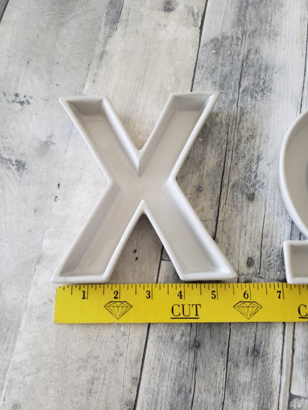 White Ceramic Greek Letters Chi and Omega - Picture 3 of 6